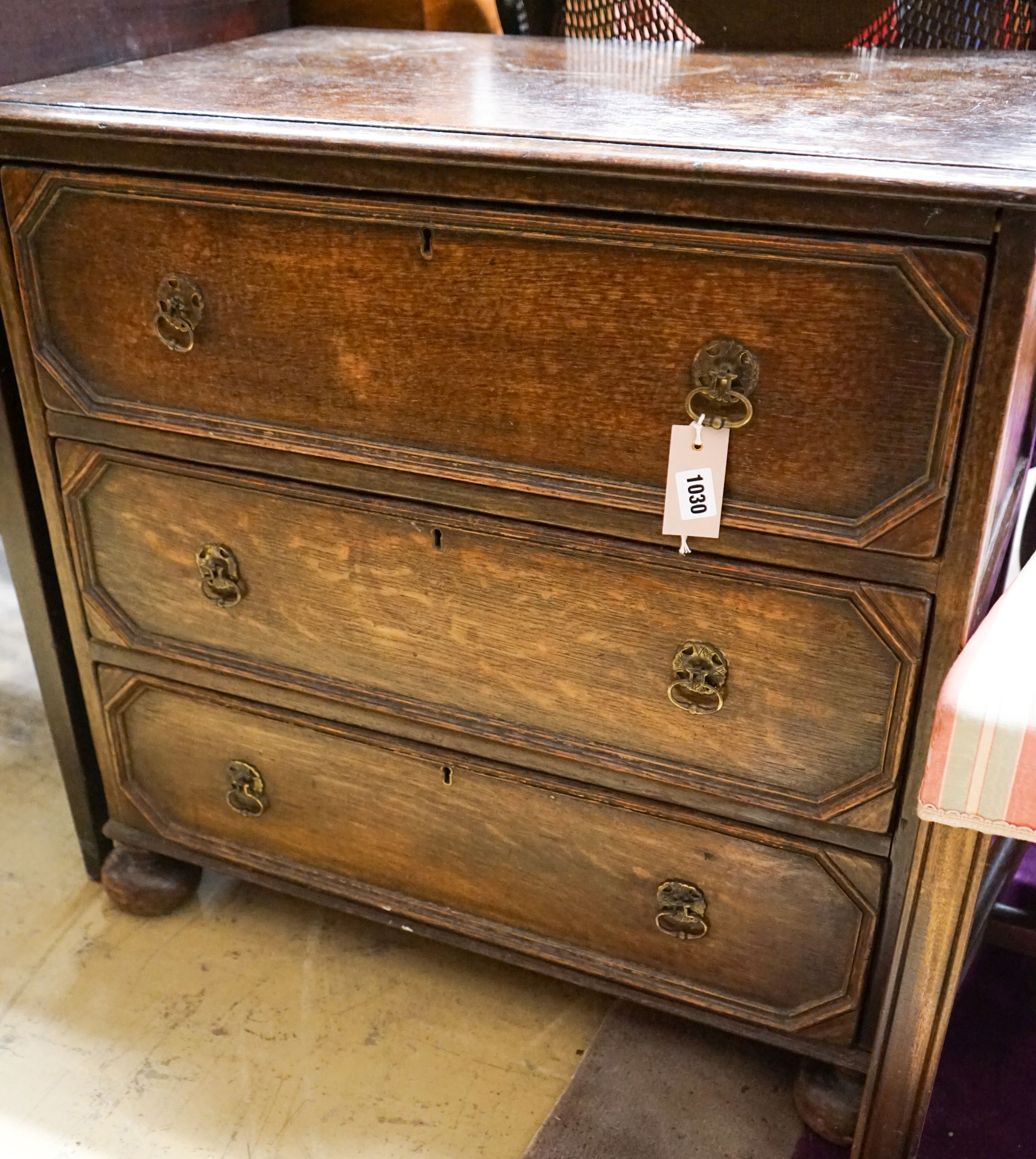 An 18th century style small oak chest